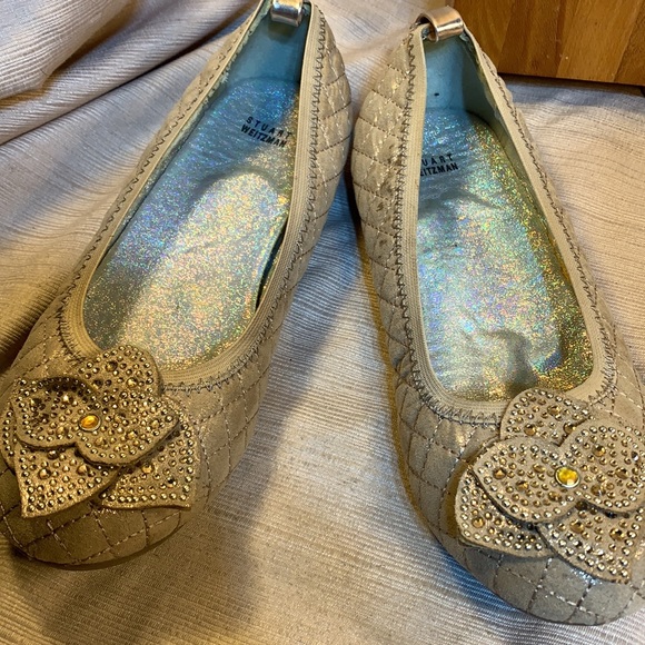 Stuart Weitzman metallic rose gold ballet quilted - Picture 12 of 14